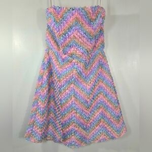 NWT SELFIE LESLIE IN PARIS EMBELLISHED CHEVRON LILAC MINI DRESS.